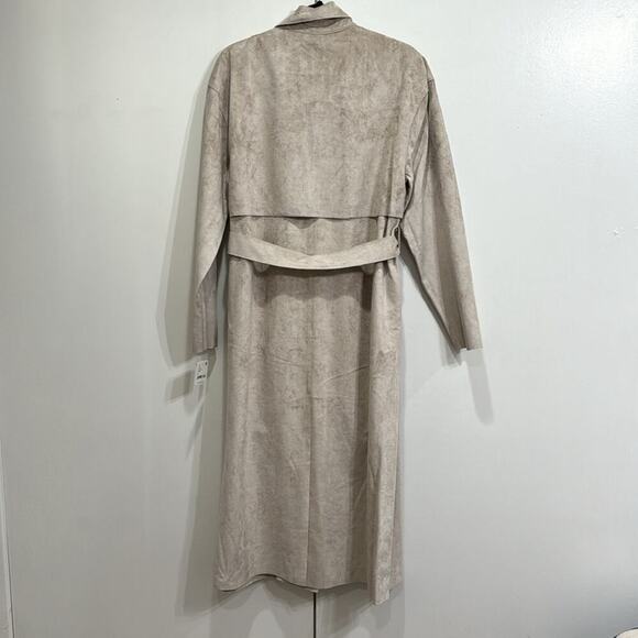 Free People x Blank NYC Vegan Suede Trench Coat Size Medium - Picture 12 of 12